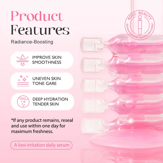 10Pcs KOEC PDRN Pink One Day Serum Hydrating Nourishing Smoothing Brightening Even Skin Tone Collagen Niacinamide Glutathion
