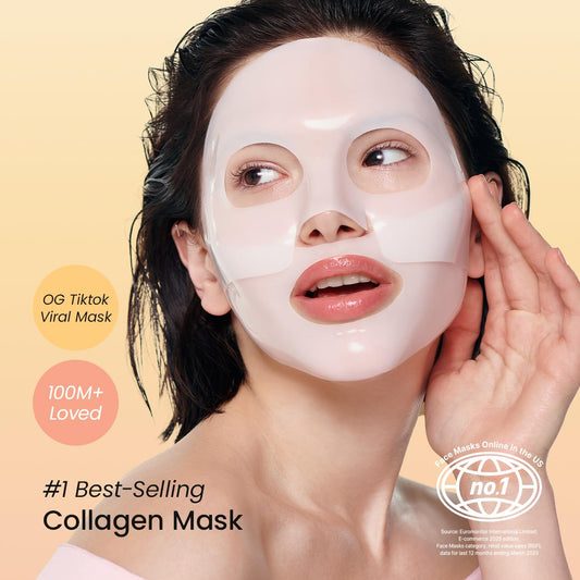 Bio-Collagen Real Deep Mask, Hydrating Overnight Hydrogel Mask, Pore Minimizing, Elasticity Improvement, Korean Skincare | 1.19Oz(34G) X 4Ea