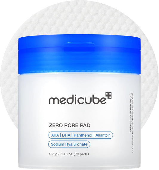 Zero Pore Pads 2.0, Dual-Textured Facial Toner Pads for Exfoliation and Pore Care with 4.5% AHA Lactic Acid & 0.45% BHA Salicylic Acid, Ideal for All Skin Types, Korean Skin Care (70 Units)