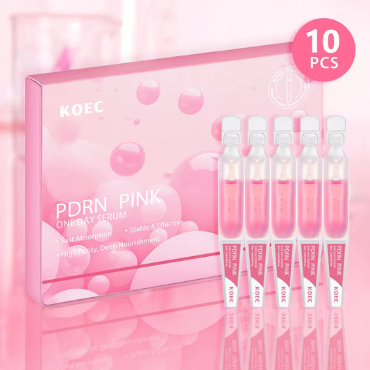 10Pcs KOEC PDRN Pink One Day Serum Hydrating Nourishing Smoothing Brightening Even Skin Tone Collagen Niacinamide Glutathion