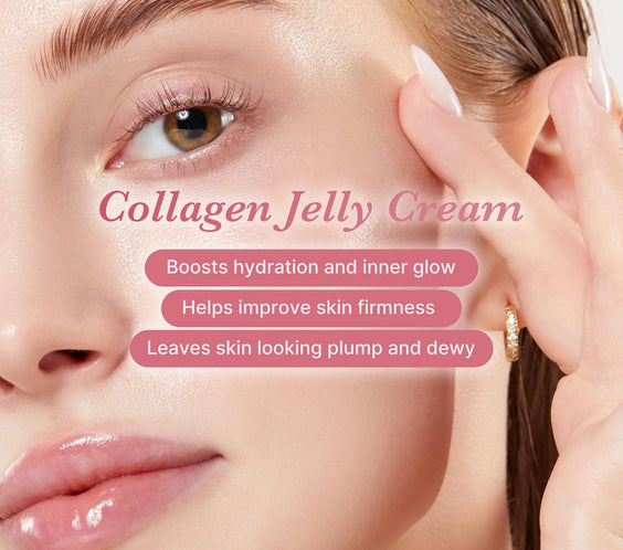 Collagen Jelly Cream- Niacinamide & Freeze-Dried Hydrolyzed Collagen - Boosts Skin'S Barrier Hydration and Gives 24H Glow & Lifted Look - Korean Skincare (1.69 Fl Oz (Pack of 1))
