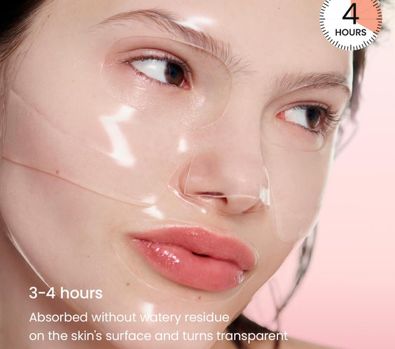 Bio-Collagen Real Deep Mask, Hydrating Overnight Hydrogel Mask, Pore Minimizing, Elasticity Improvement, Korean Skincare | 1.19Oz(34G) X 4Ea